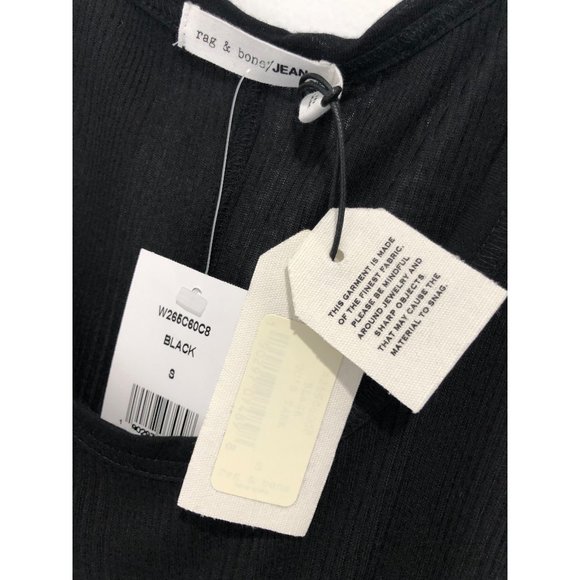 NWT Rag & Bone Black 90's High Low Ribbed Tank - Picture 4 of 6